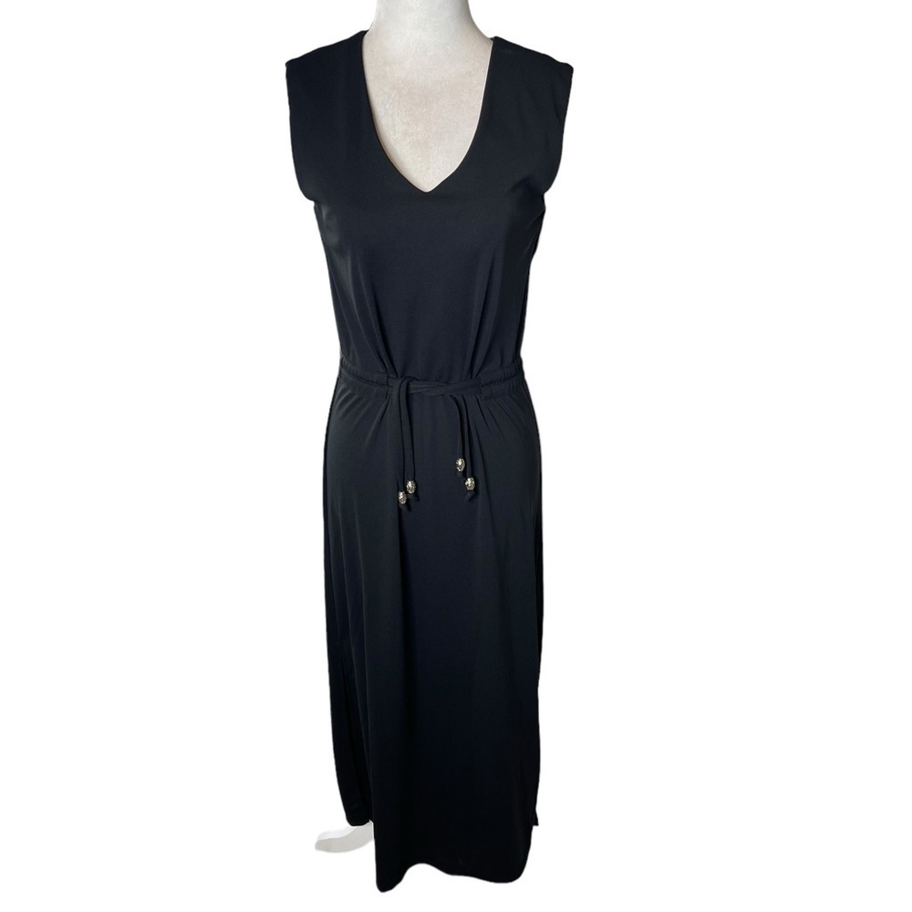 Vintage Dawn Joy Fashions Black Closet Staple Sleeveless Midi Dress Sz XS/S 7/8